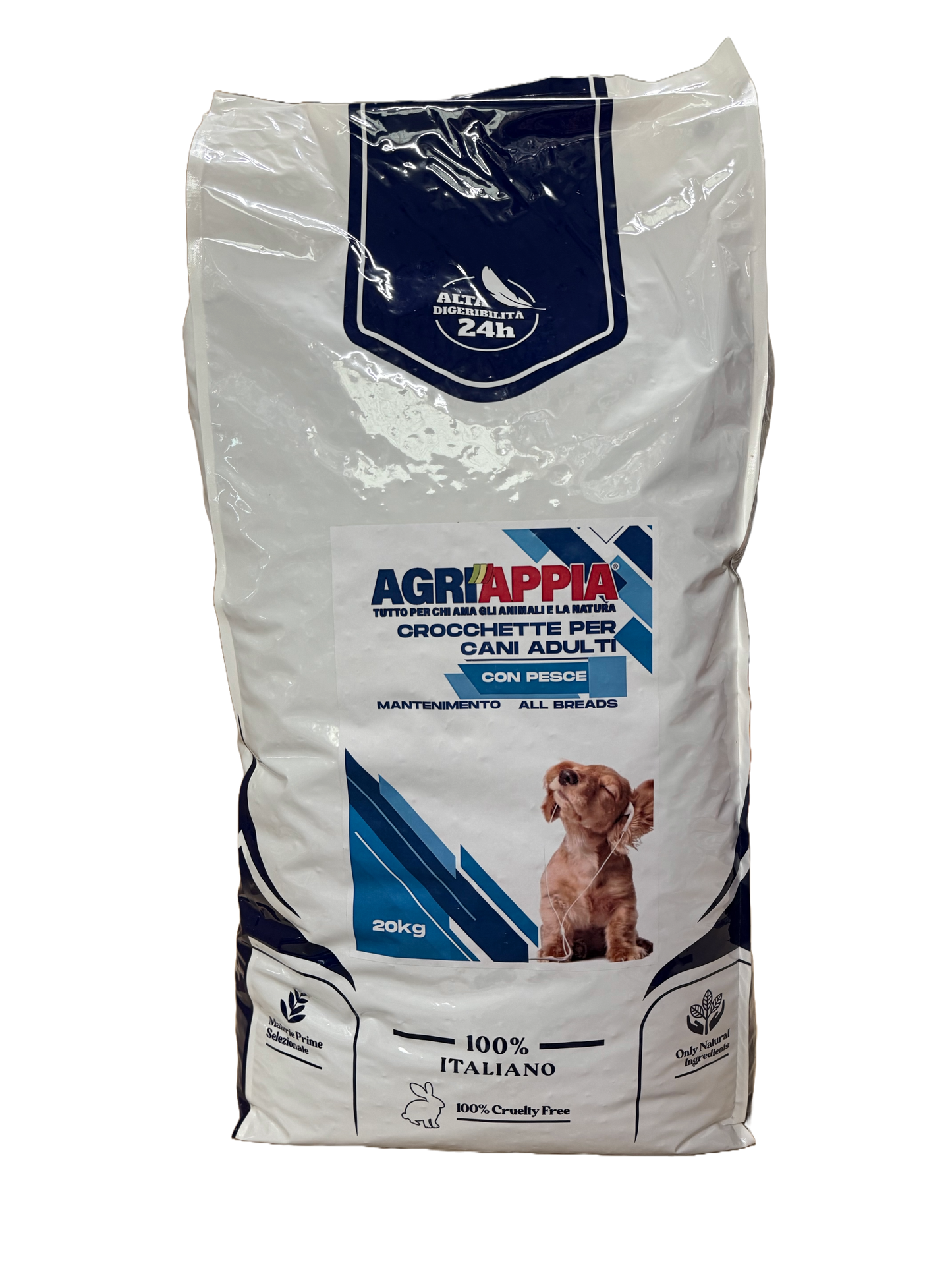 Crocchette AGRIAPPIA Mantenimento con pesce per cani, 20kg, alimentazione equilibrata e naturale per il mantenimento quotidiano.