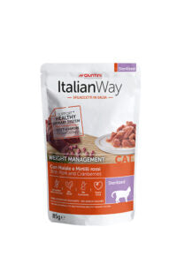 Sacco di cibo per cani Italianway con maiale e mirtilli rossi, sterilizzato, per il controllo del peso, marca AGRIAPPIA.