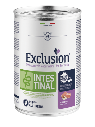 Crocchette per cani Exclusion Monoprotein Vet Diet Intestinal di AgriaPPIA, confezione da 400 g
