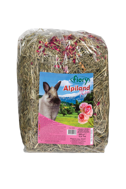 Fiory Alpiland – Fieno Aromatizzato per Conigli 500g | 5 Gusti: Camomilla, Rosa, Millefiori, Green, Yellow