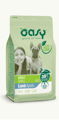 Crocchette per cani Oasy Adult Small Agnello di AGRIAPPIA, confezione con crocchette di piccola taglia a base di agnello