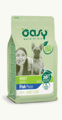 Cibo per cani AGRIAPPIA Oasy Adult Small Pesce, confezione con crocchette per cani di taglia piccola, ingrediente principale pesce