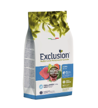 Cibo per cani AGRIAPPIA EXCLUSION MEDITERRANEO NOBLE GRAIN con tonno per cani di taglia piccola, confezione con crocchette.
