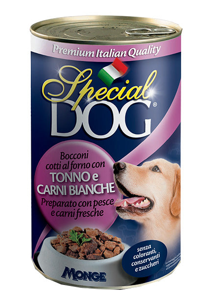 Cibo umido per cani di tutte le razze Special Dog Bocconi con tonno e carni bianche, prodotto da AGRIAPPIA.