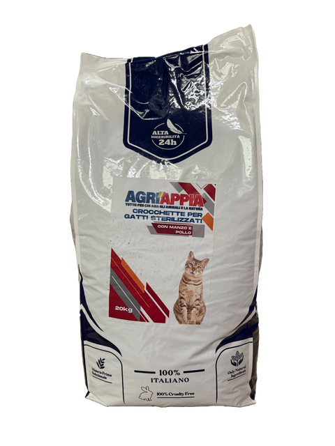 Crocchette Agriappia Gatto Sterilizzato Manzo/Pollo