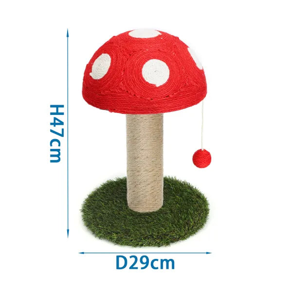 Tiragraffi a forma di fungo AGRIAPPIA in peluche morbido e colorato, ideale per gatti e giochi interattivi