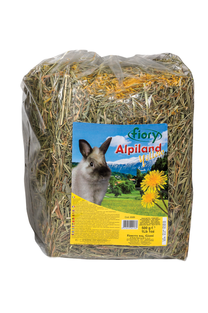 Fiory Alpiland – Fieno Aromatizzato per Conigli 500g | 5 Gusti: Camomilla, Rosa, Millefiori, Green, Yellow