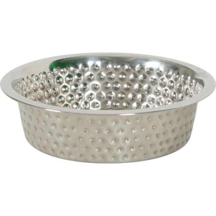 Ciotola antiscivolo in inox AGRIAPPIA con bordo rialzato, perfetta per alimenti e acqua per cani e gatti.